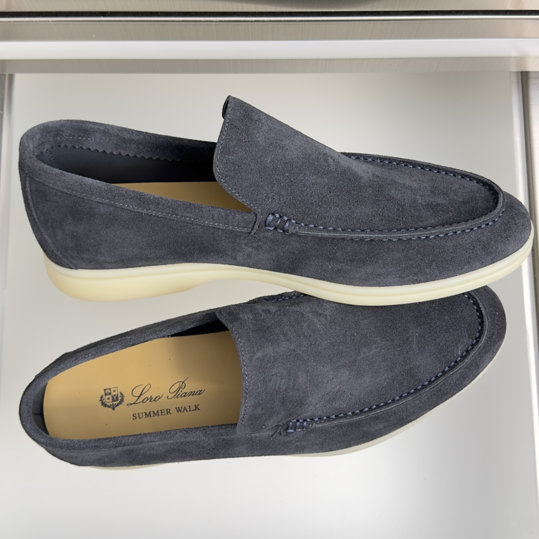 顶级版本：男款Loro Piana 诺悠翩雅 Summer Walk系列 LP 老钱风 休闲 平底 乐福