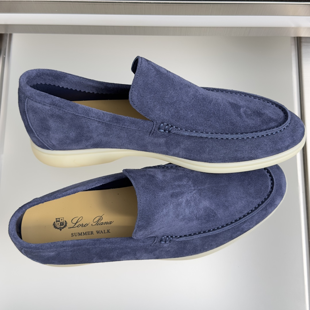 顶级版本：男款Loro Piana 诺悠翩雅 Summer Walk系列 LP 老钱风 休闲 平底 乐福
