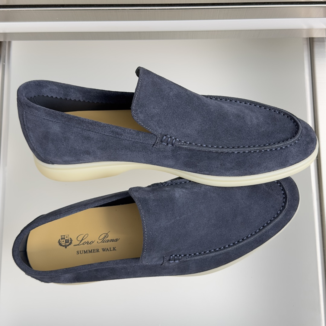 顶级版本：男款Loro Piana 诺悠翩雅 Summer Walk系列 LP 老钱风 休闲 平底 乐福