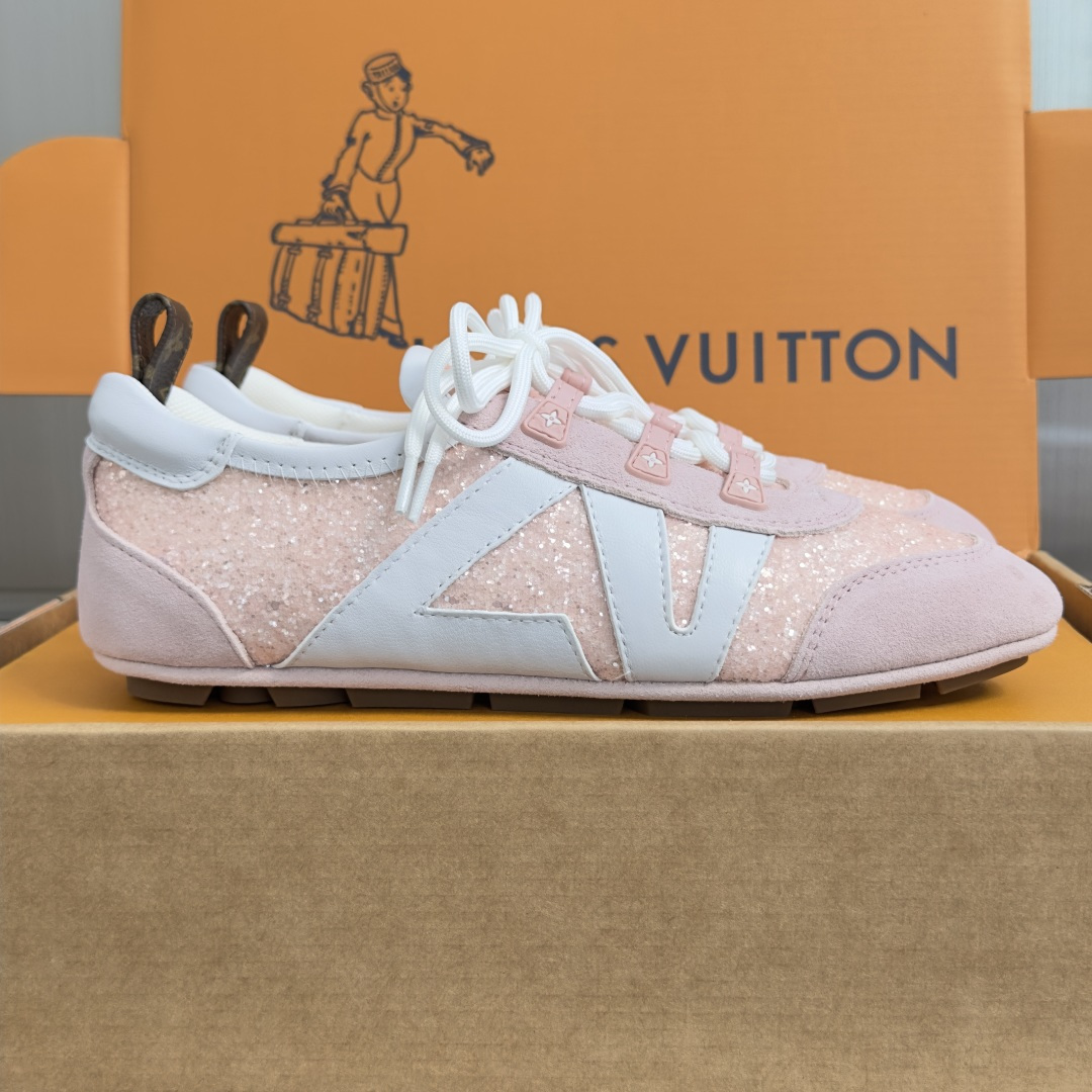 顶级版本：女款LV路易威登 L家 驴牌 最新Sneakerina系列 情侣款 玛丽珍 格利特 芭蕾运动鞋