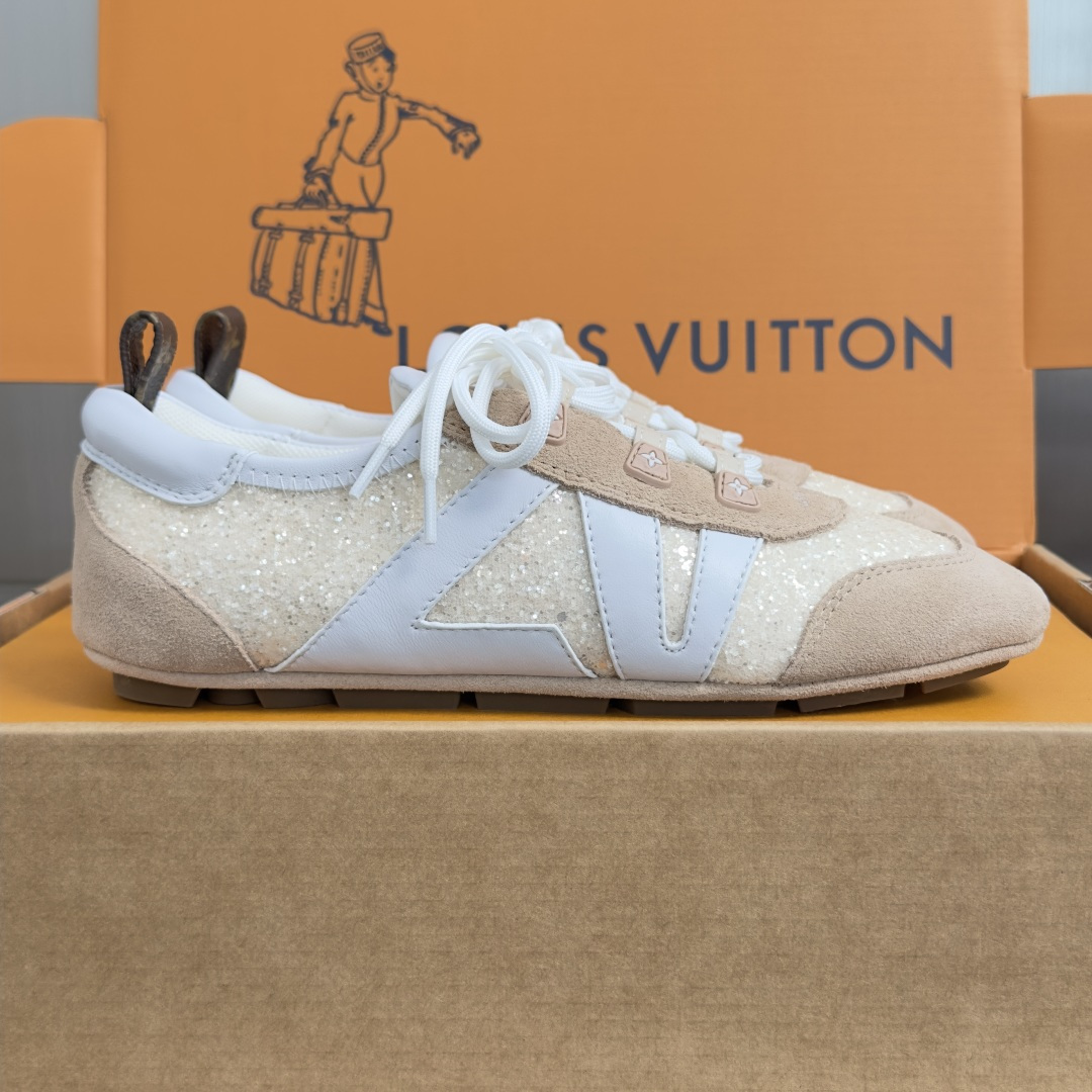 顶级版本：女款LV路易威登 L家 驴牌 最新Sneakerina系列 情侣款 玛丽珍 格利特 芭蕾运动鞋
