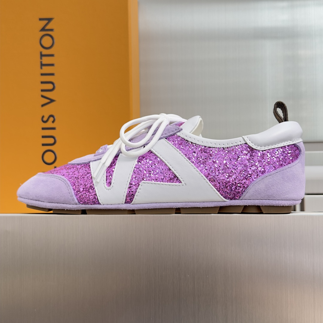 顶级版本：女款LV路易威登 L家 驴牌 最新Sneakerina系列 情侣款 玛丽珍 格利特 芭蕾运动鞋
