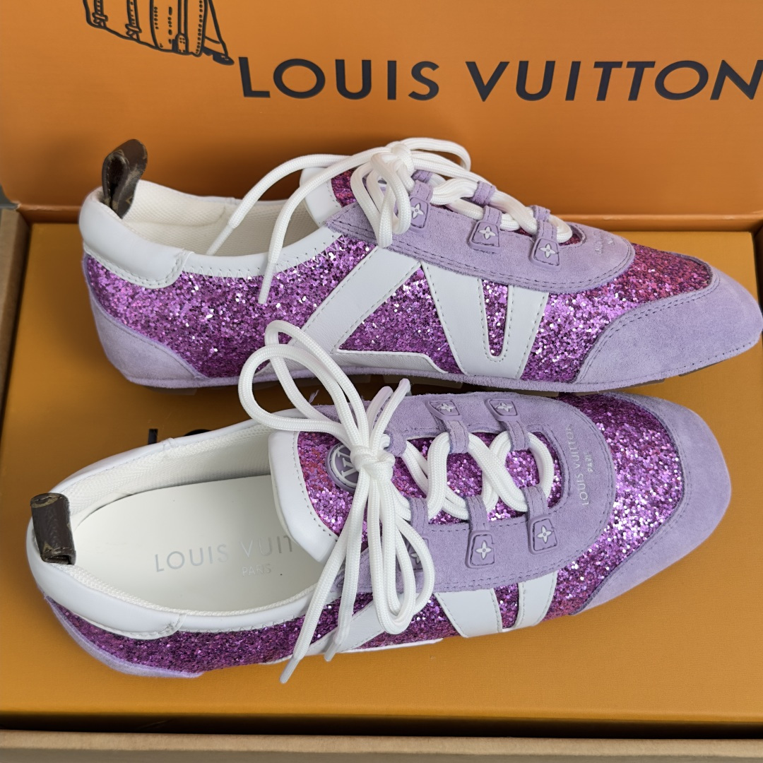 顶级版本：女款LV路易威登 L家 驴牌 最新Sneakerina系列 情侣款 玛丽珍 格利特 芭蕾运动鞋