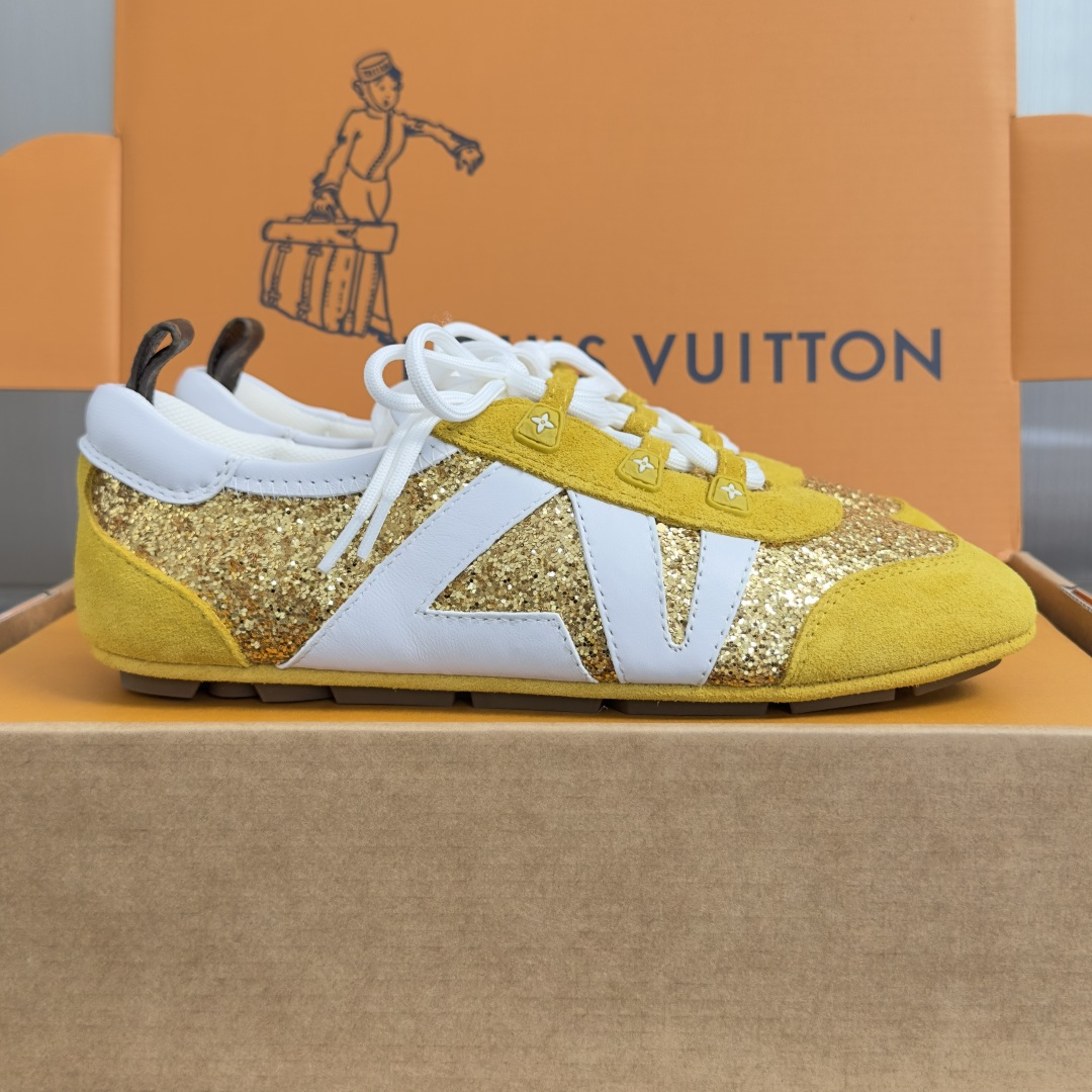 顶级版本：女款LV路易威登 L家 驴牌 最新Sneakerina系列 情侣款 玛丽珍 格利特 芭蕾运动鞋