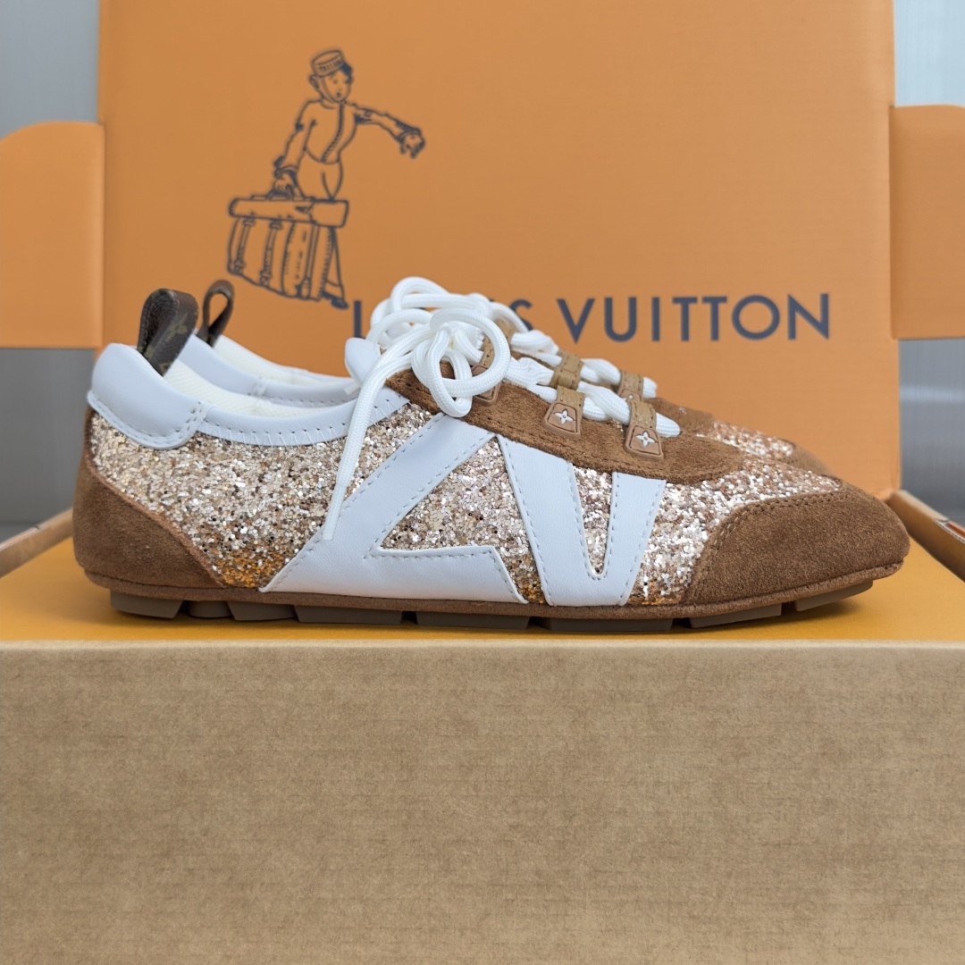 顶级版本：女款LV路易威登 L家 驴牌 最新Sneakerina系列 情侣款 玛丽珍 格利特 芭蕾运动鞋