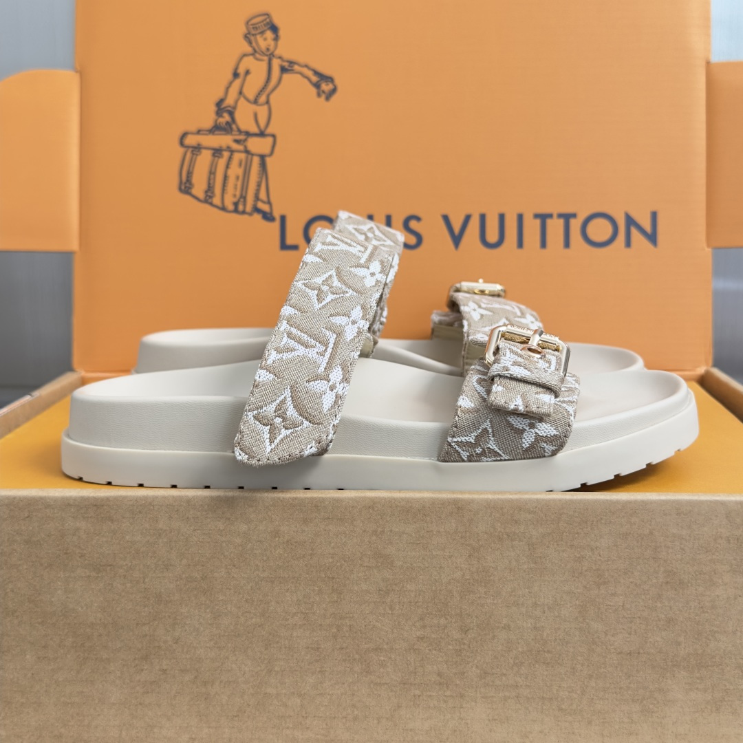 顶级版本LV 路易威登L家 驴牌 Isola Comfort系列 厚底 凉拖鞋 男士+10本款 LV I