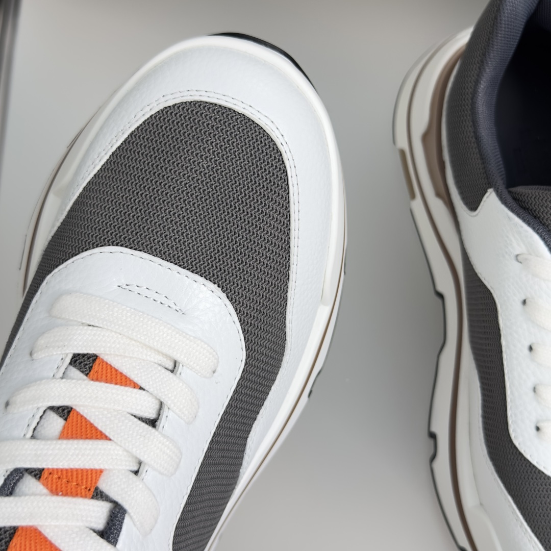 顶级版本：男款 Hermes爱马仕Leader系列 H厚底 休闲 运动鞋 原版购入开发 做货 小牛皮、Epsom小牛皮和