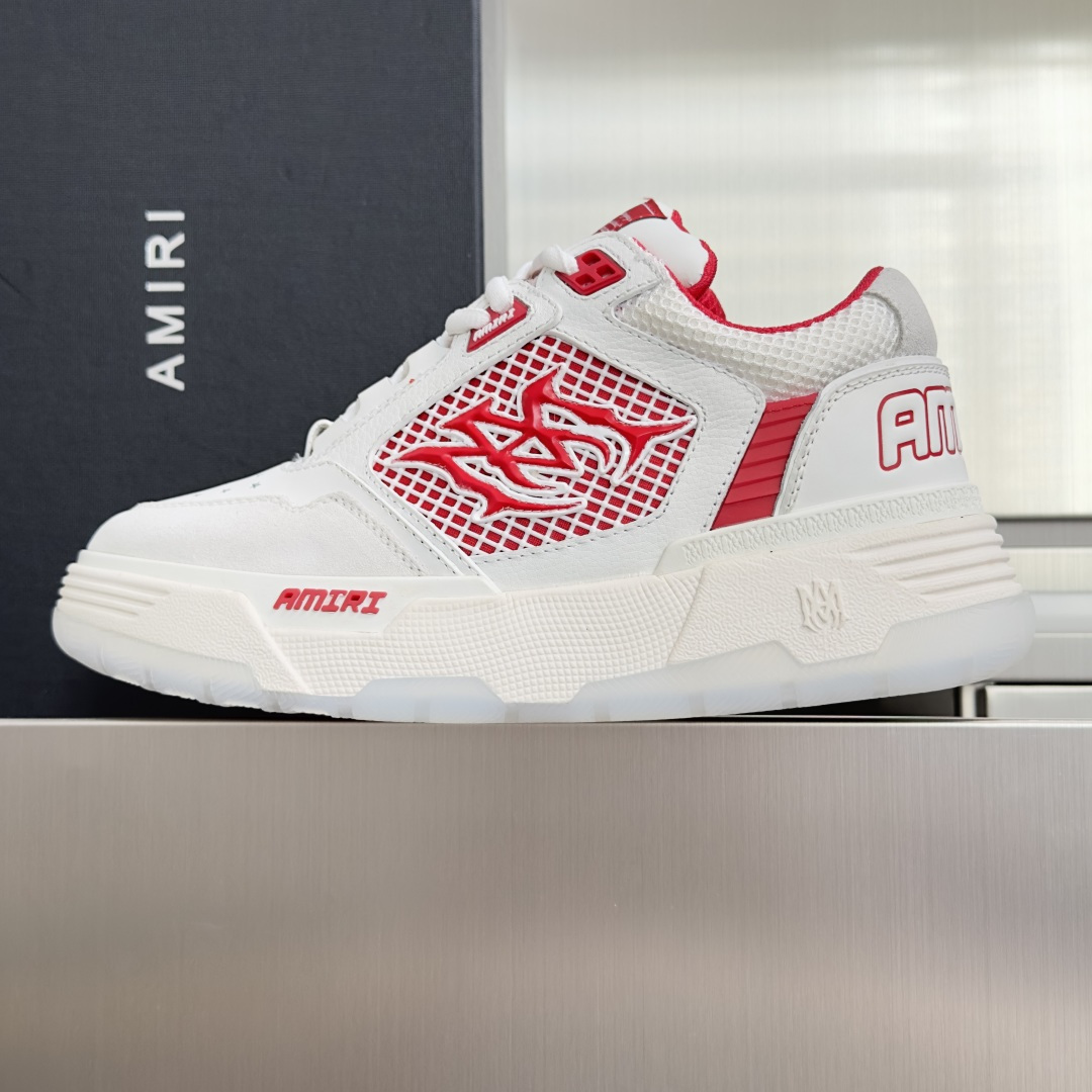 顶级版本：情侣款 AMIRI 埃米尔 最新MA Skyline系列 复古 厚底 魔术贴 情侣款 休闲 运动鞋 篮球鞋 板