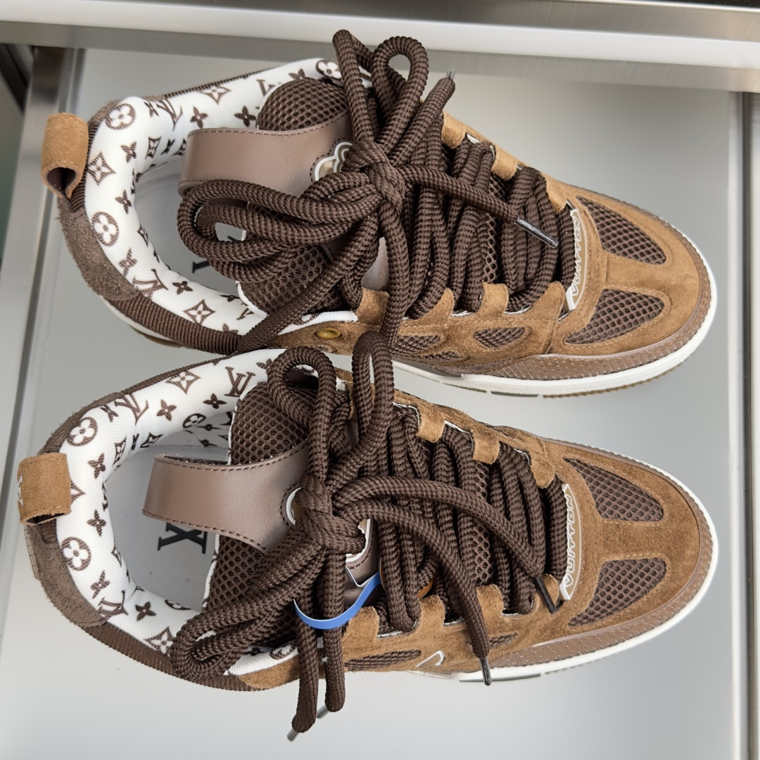 顶级版本：男款 LV驴牌L家SKATE 系列 最新配色 Tariner运动鞋 四叶草 滑板鞋 情侣款 复古篮球鞋 原版购