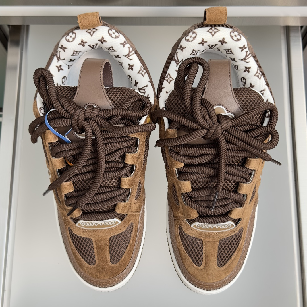 顶级版本：男款 LV驴牌L家SKATE 系列 最新配色 Tariner运动鞋 四叶草 滑板鞋 情侣款 复古篮球鞋 原版购