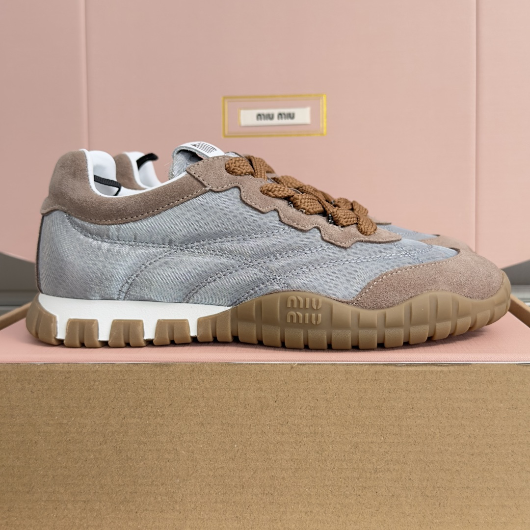 顶级版本：女款 MiuMiu缪缪 最新Tyre系列 网面 休闲 运动鞋 德训鞋 饼干鞋 原版购入开发 做货 这款Tyre