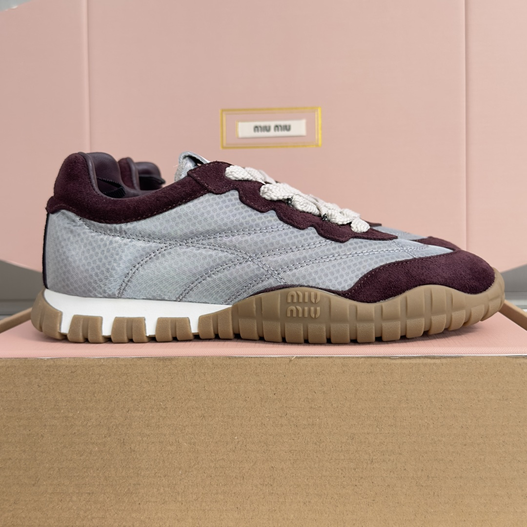 顶级版本：女款 MiuMiu缪缪 最新Tyre系列 网面 休闲 运动鞋 德训鞋 饼干鞋 原版购入开发 做货 这款Tyre