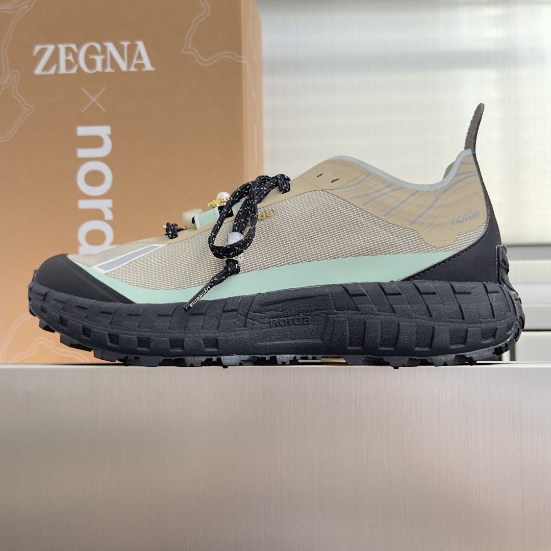 顶级版本：情侣款 ZEGNA x norda™杰尼亚 联名款 户外 越野 跑步鞋 休闲 运动鞋  杰尼亚 x norda