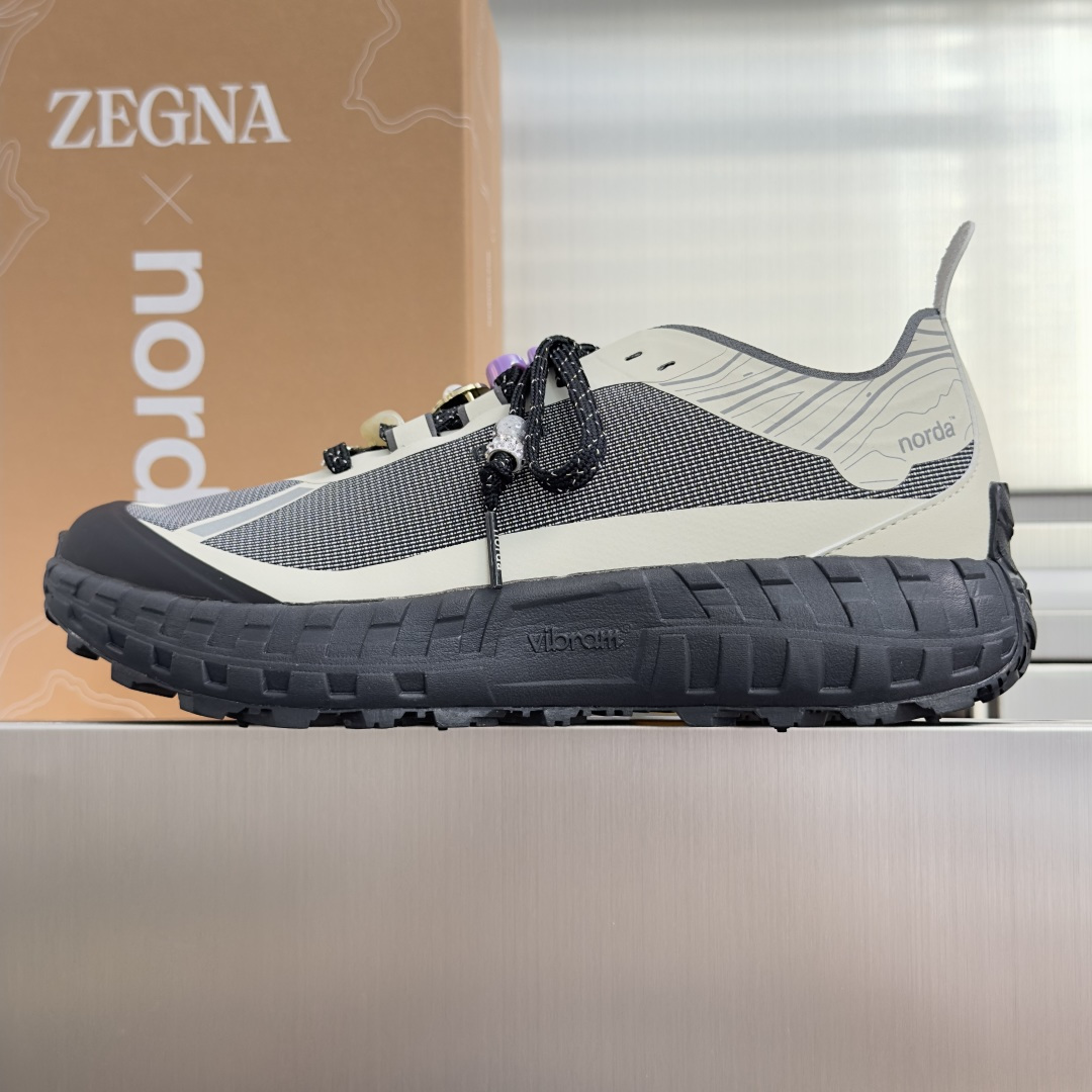 顶级版本：情侣款 ZEGNA x norda™杰尼亚 联名款 户外 越野 跑步鞋 休闲 运动鞋  杰尼亚 x norda