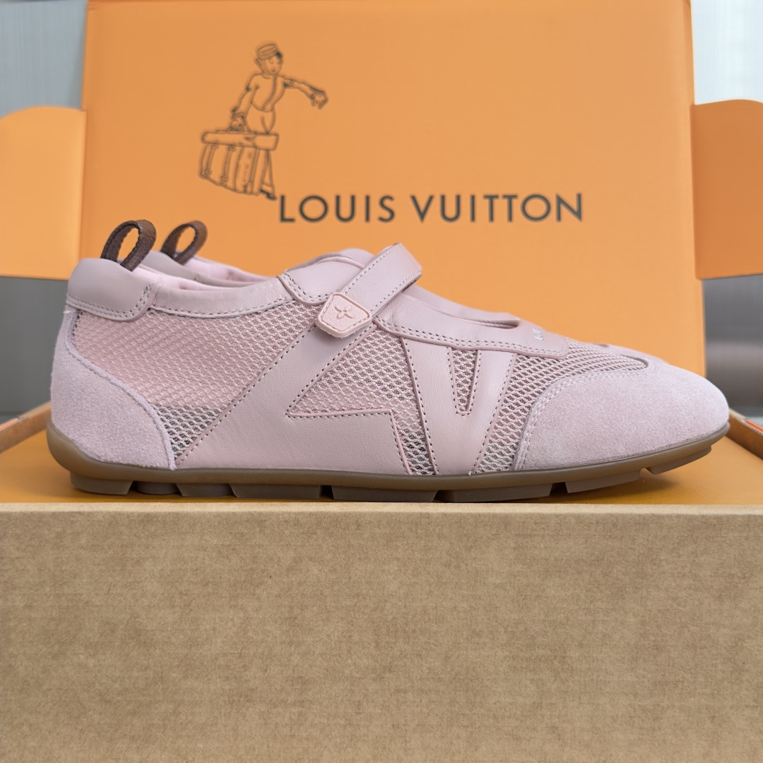顶级版本：女款 LV路易威登 L家 驴牌 最新Sneakerina系列 黑白 熊猫配色  玛丽珍 芭蕾运动鞋 德训鞋 休