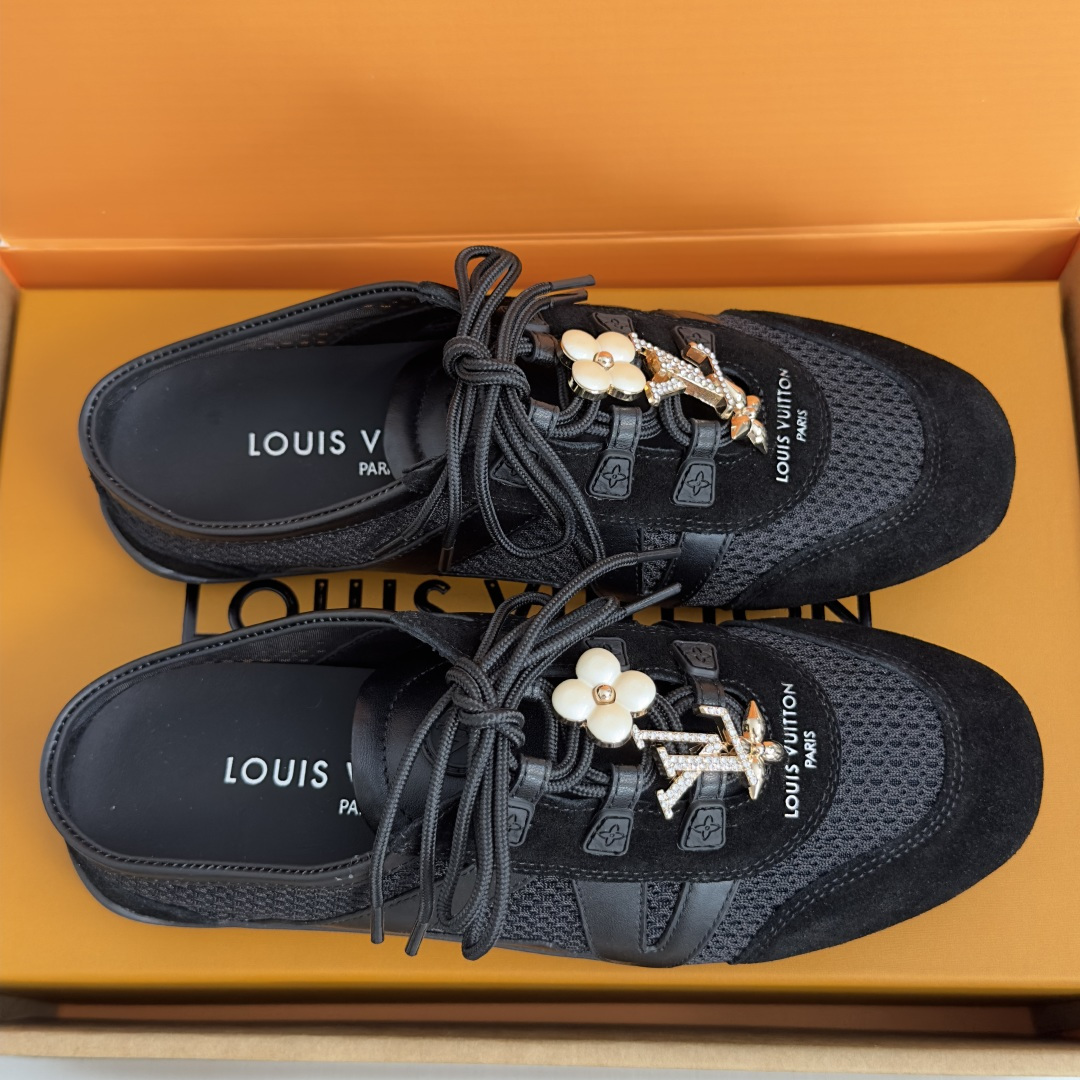 顶级版本：女款 LV路易威登 L家 驴牌 最新Sneakerina系列 黑白 熊猫配色  玛丽珍 芭蕾运动鞋 德训鞋 休