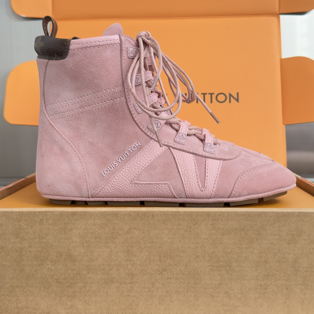 顶级版本：女款 LV路易威登 L家 驴牌 最新Sneakerina系列 及踝靴 休闲 运动鞋 拳击鞋 本款 LV Sne