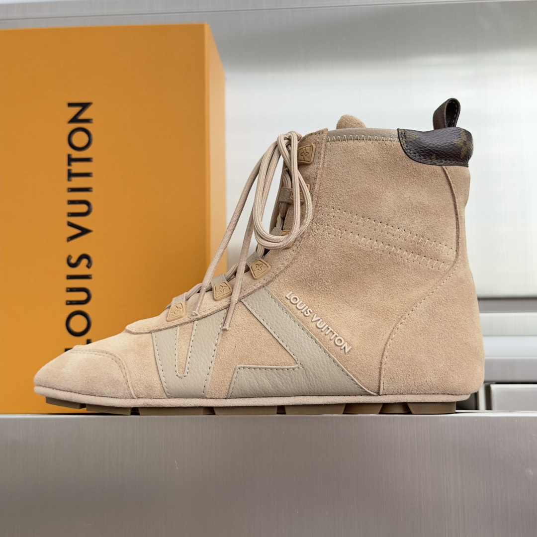 顶级版本：女款 LV路易威登 L家 驴牌 最新Sneakerina系列 及踝靴 休闲 运动鞋 拳击鞋 本款 LV Sne