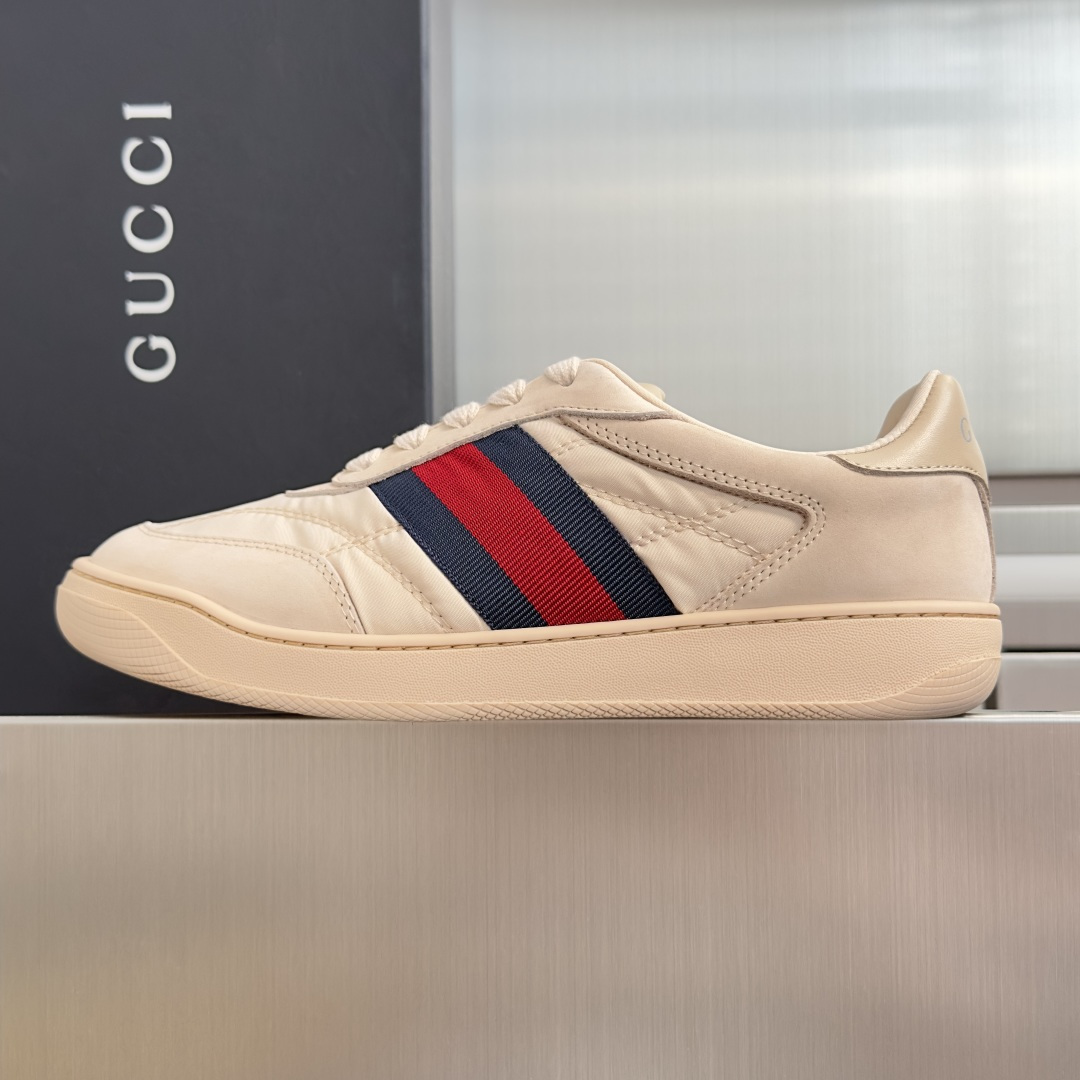 顶级版本：女款 Gucci古驰Screener系列 2.0 尼龙 脏脏鞋 小脏鞋 休闲运动鞋 Gucci Primave