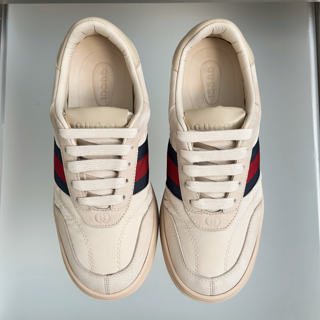 顶级版本：女款 Gucci古驰Screener系列 2.0 尼龙 脏脏鞋 小脏鞋 休闲运动鞋 Gucci Primave