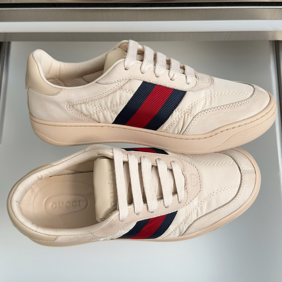 顶级版本：女款 Gucci古驰Screener系列 2.0 尼龙 脏脏鞋 小脏鞋 休闲运动鞋 Gucci Primave