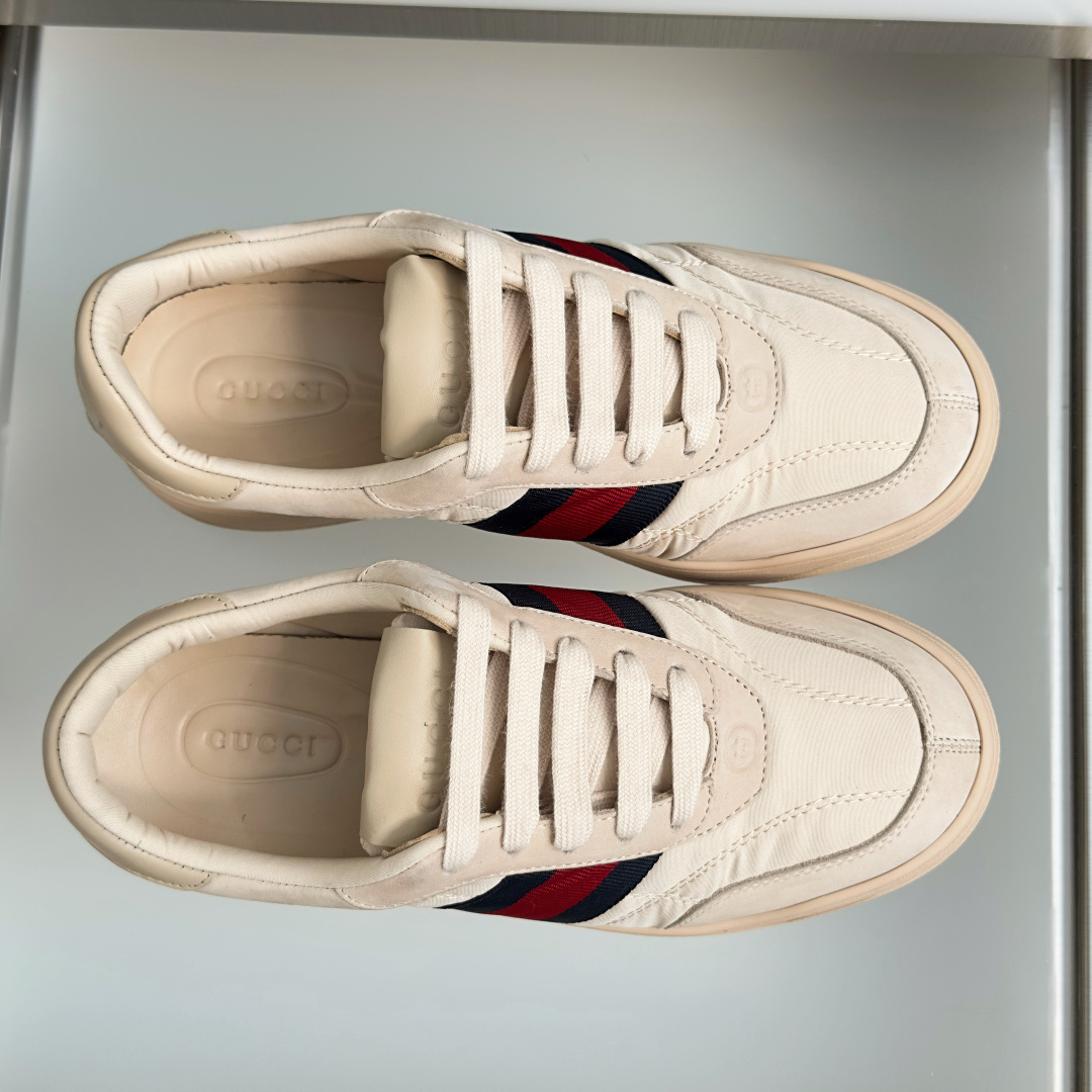 顶级版本：女款 Gucci古驰Screener系列 2.0 尼龙 脏脏鞋 小脏鞋 休闲运动鞋 Gucci Primave