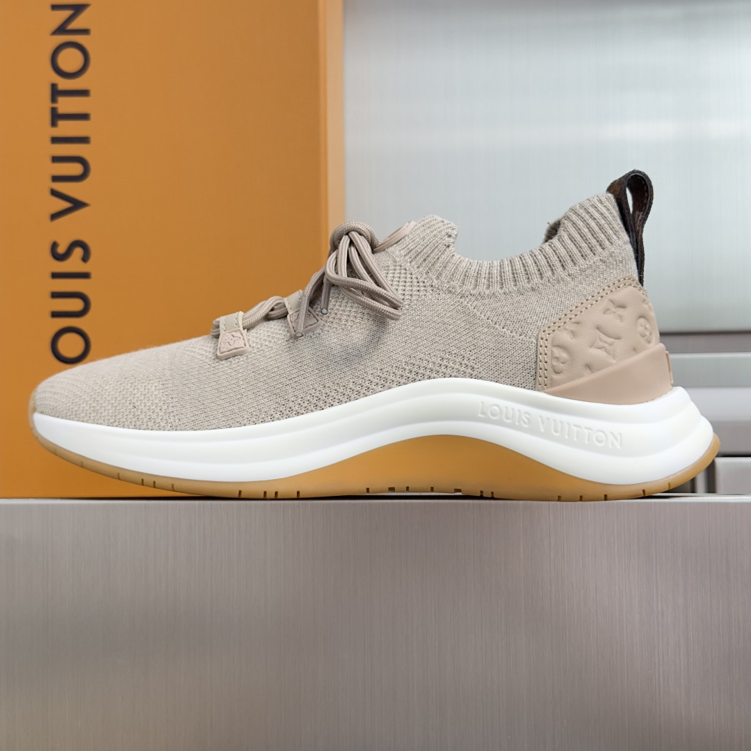 顶级版本：情侣款 LV 路易威登 L家 驴牌 Wavelight系列 针织 飞织 厚底 休闲 运动鞋 本款 LV Wav