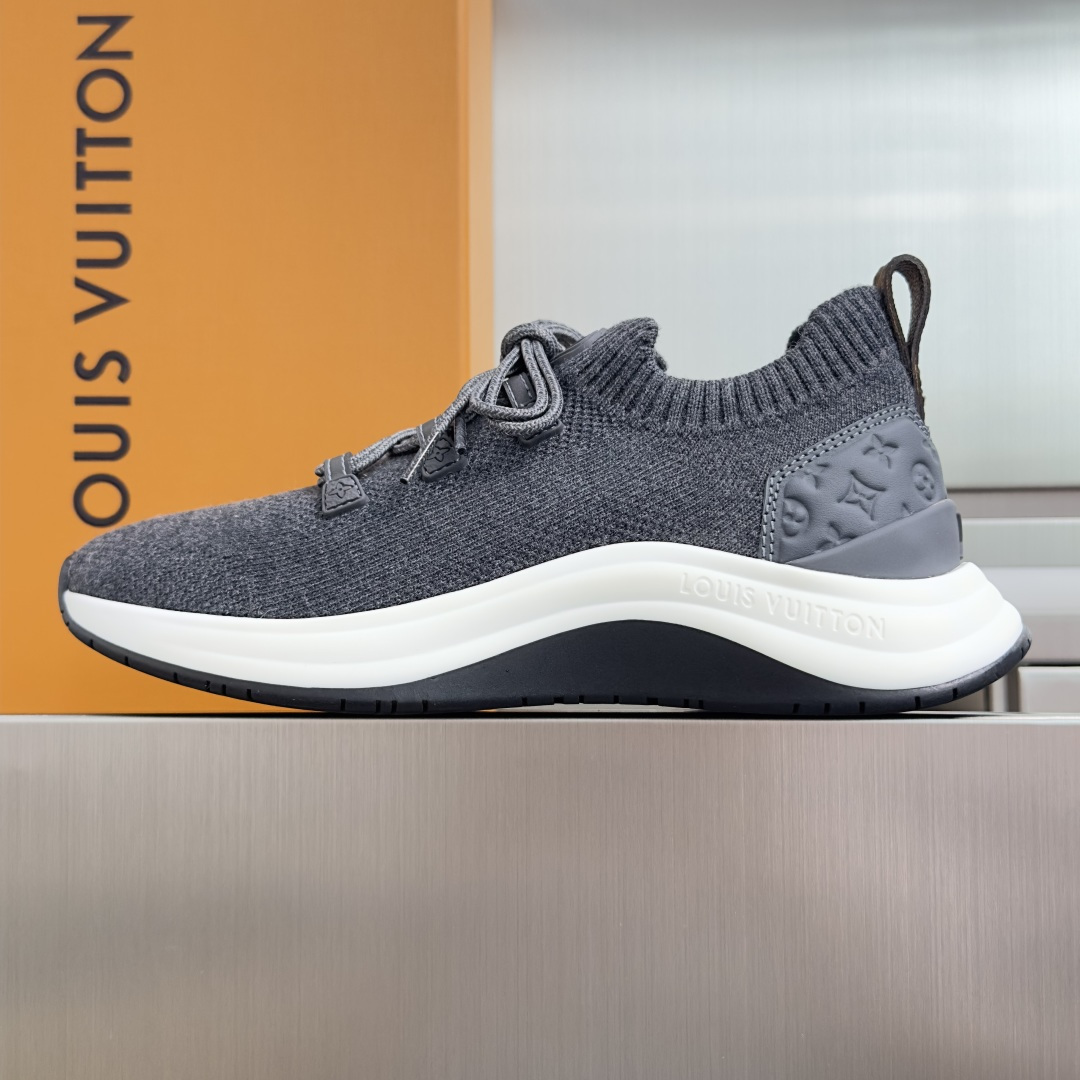 顶级版本：情侣款 LV 路易威登 L家 驴牌 Wavelight系列 针织 飞织 厚底 休闲 运动鞋 本款 LV Wav