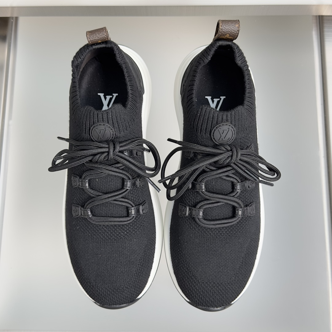 顶级版本：情侣款 LV 路易威登 L家 驴牌 Wavelight系列 针织 飞织 厚底 休闲 运动鞋 本款 LV Wav