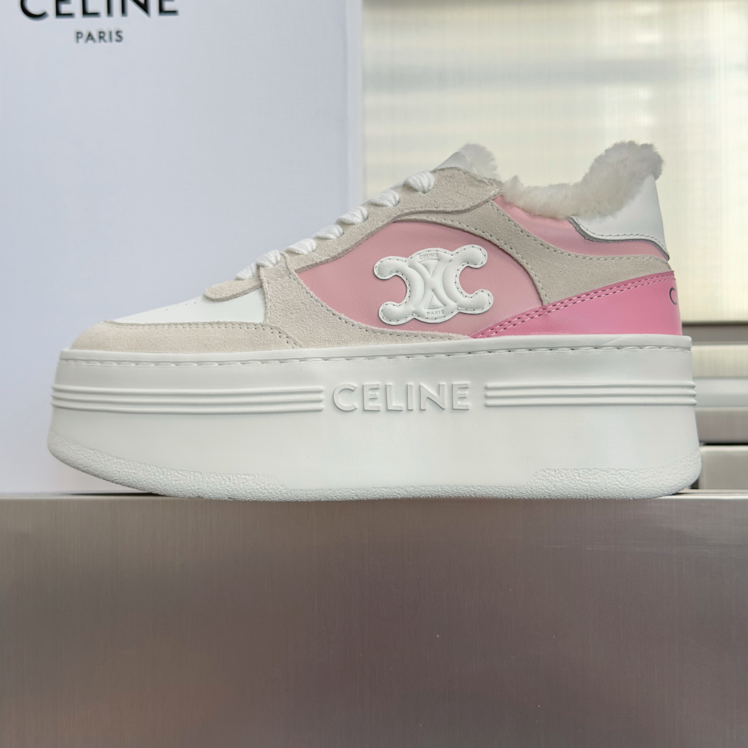 顶级版本：女款 Celine赛琳 Block Triomphe CR-03厚底 松糕鞋 休闲 运动鞋 原版购入开发 做货