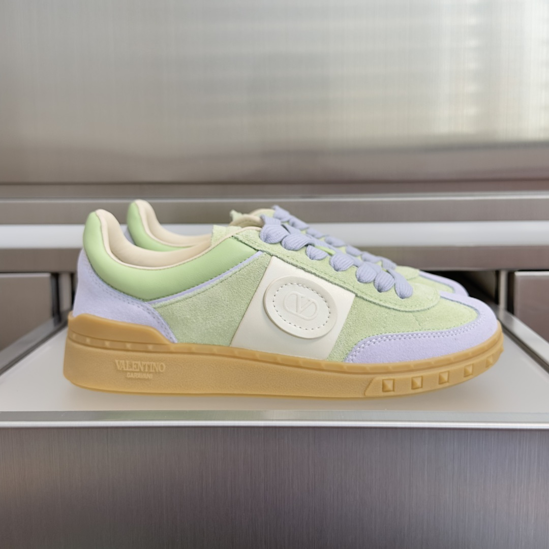 Valentino Green Lilac Low Top Sneakers