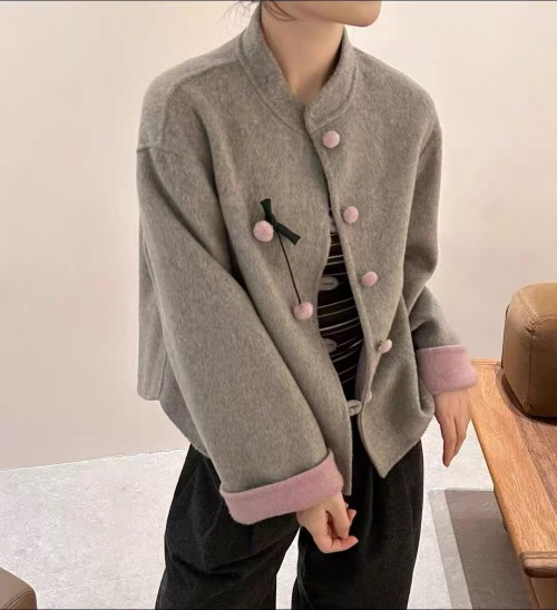 Elegant Handmade Wool Coat - Double-Faced Design in Multiple Colors 1 Elegant Handmade Wool Coat - Double-Faced Design in Multiple Colors