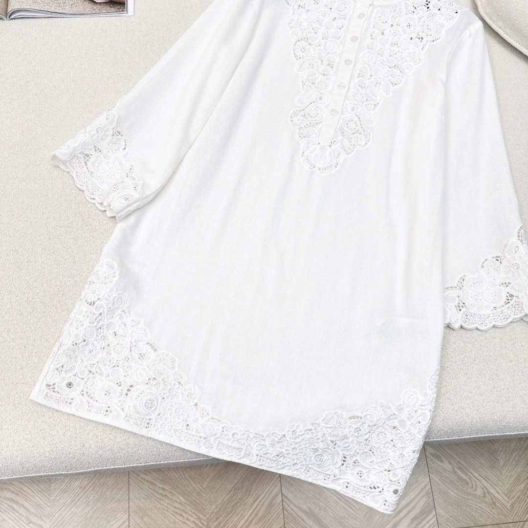 重工款 VLTN 26Ss————早秋最新款2重工满身刺绣白色连衣裙 🤍超美的一款 度假灰常适合 高级感