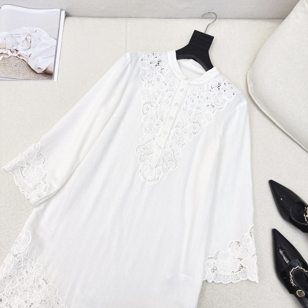 重工款 VLTN 26Ss————早秋最新款2重工满身刺绣白色连衣裙 🤍超美的一款 度假灰常适合 高级感