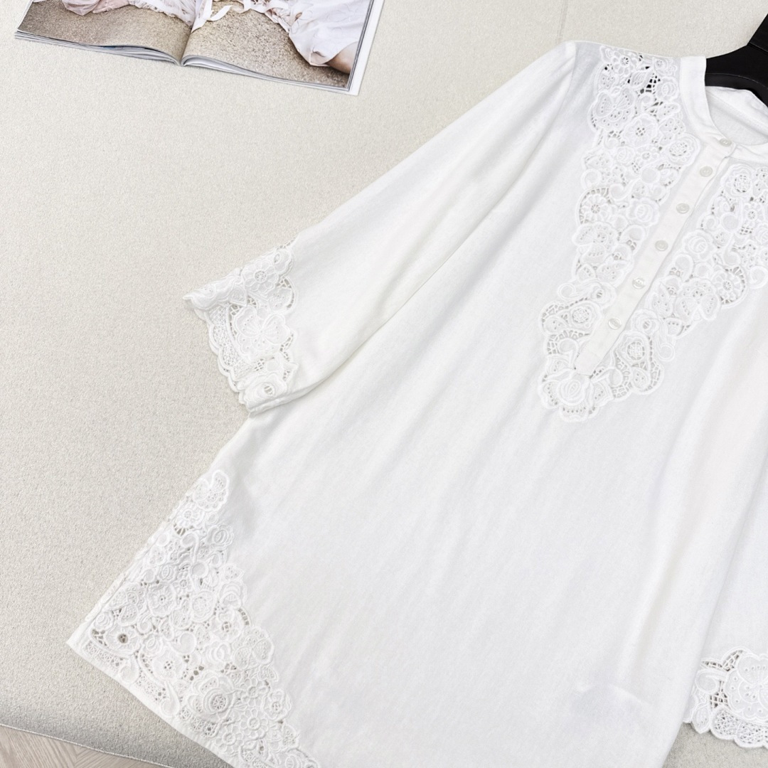重工款 VLTN 26Ss————早秋最新款2重工满身刺绣白色连衣裙 🤍超美的一款 度假灰常适合 高级感