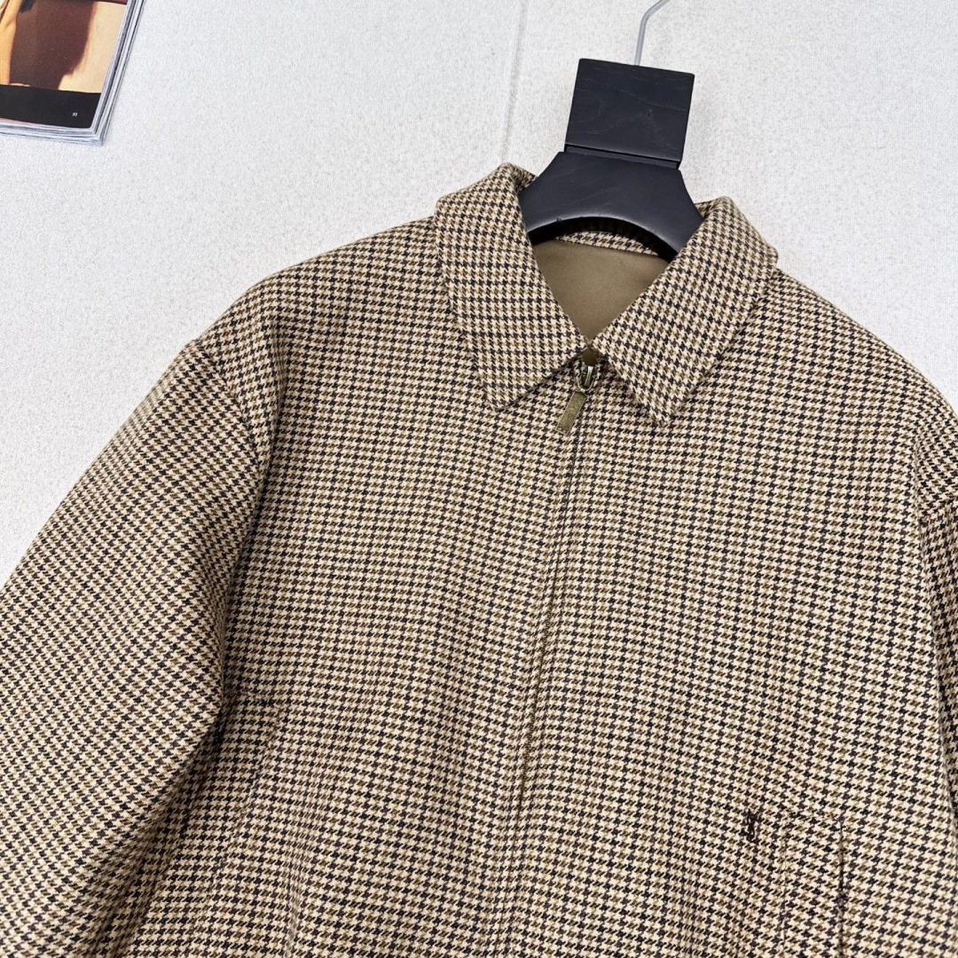 Slp🆕 25Ss————秋冬最新款复古千鸟格夹克外套🤎帅气男友风穿搭～～ 经典棒球服小短款夹克版型 百