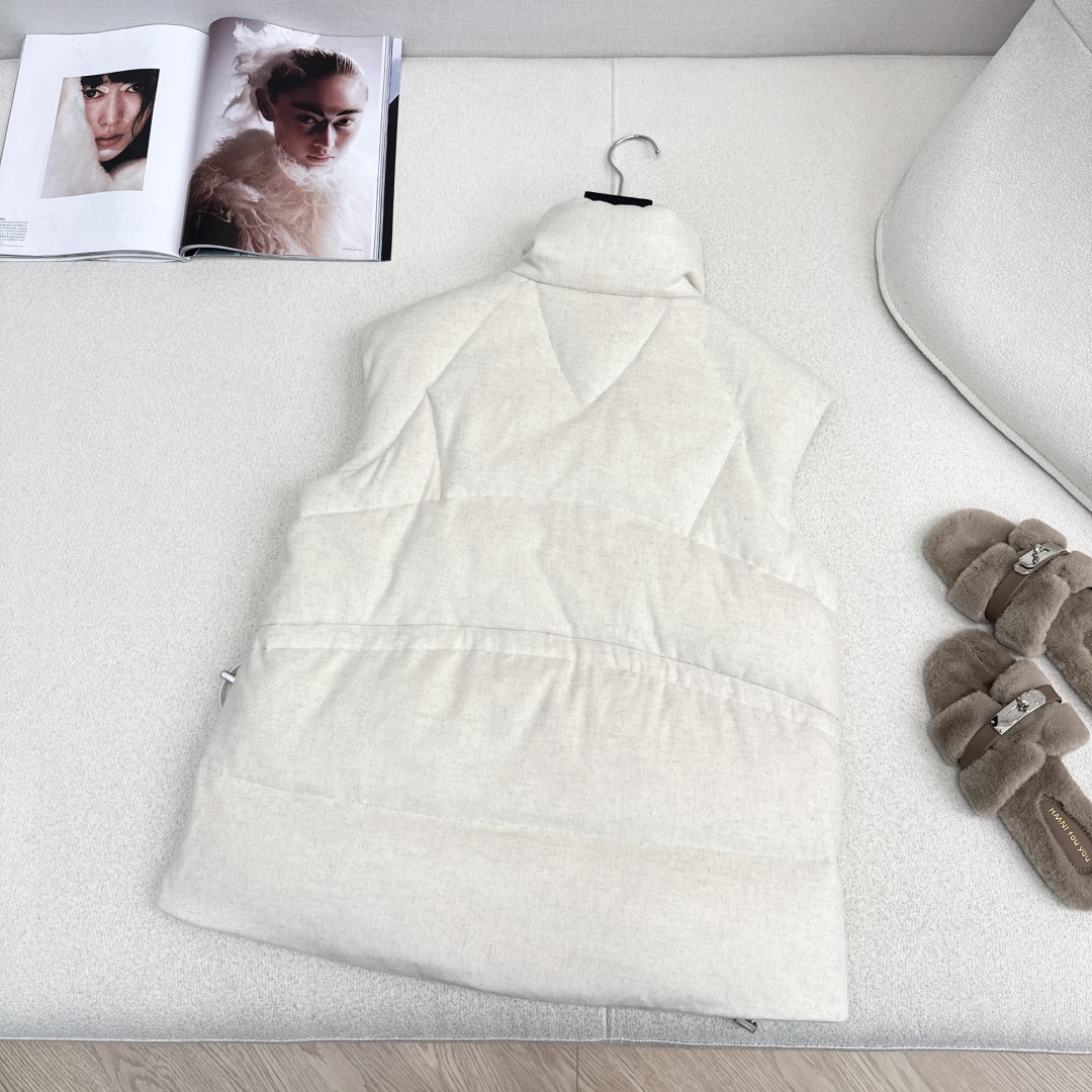 独家款～ lp🆕 25Ss————秋冬最新款抽绳束腰毛呢羽绒马甲外套🤎立领H版型自由调节设计 收腰版型上