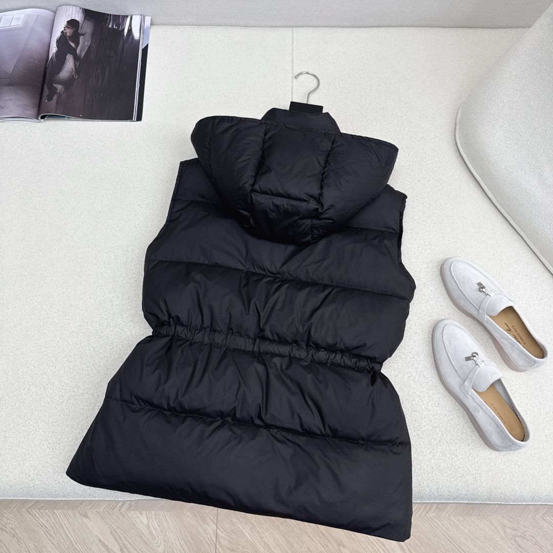 独家款～ lp🆕 25Ss————秋冬最新款抽绳束腰羽绒马甲外套🤎立领H版型自由调节设计 收腰版型上身休