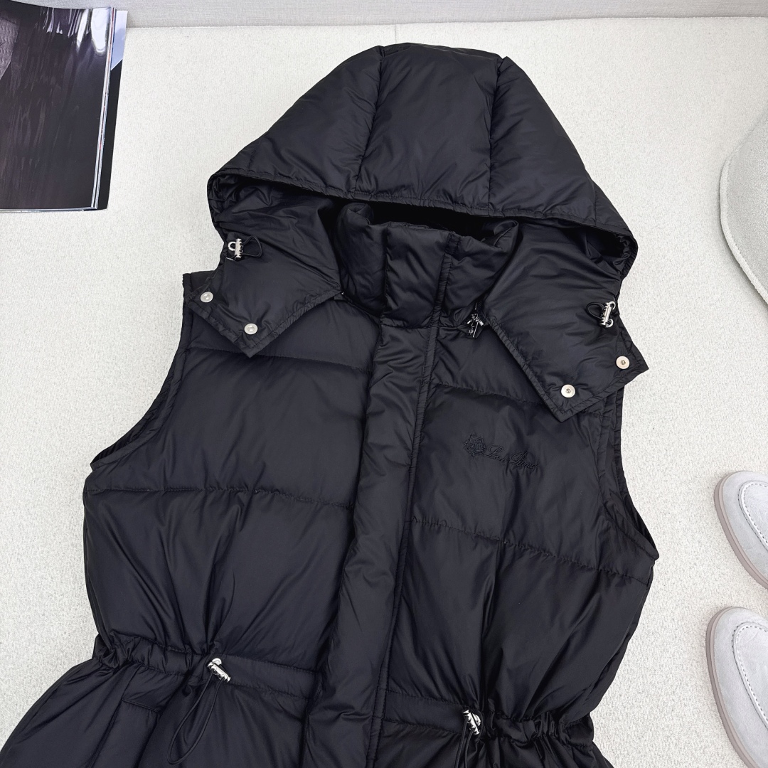 独家款～ lp🆕 25Ss————秋冬最新款抽绳束腰羽绒马甲外套🤎立领H版型自由调节设计 收腰版型上身休