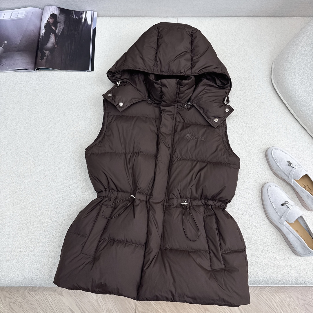 独家款～ lp🆕 25Ss————秋冬最新款抽绳束腰羽绒马甲外套🤎立领H版型自由调节设计 收腰版型上身休