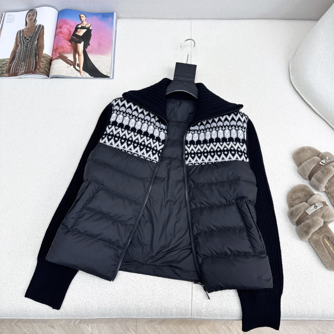 独家款～～lp🆕 25Ss———秋冬最新款羊毛拼接羽绒服🖤 国标进口90白鸭绒填充 轻盈舒适自带发热保暖