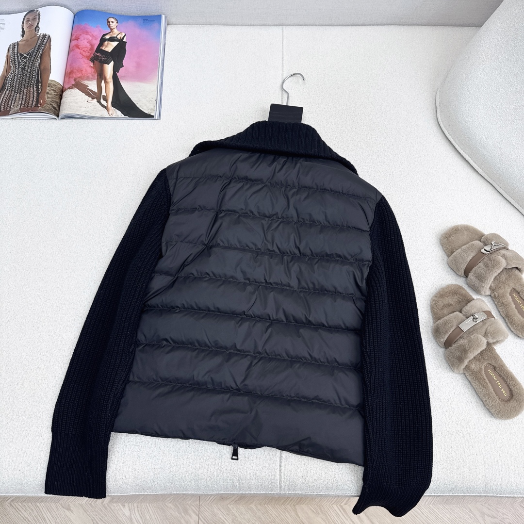 独家款～～lp🆕 25Ss———秋冬最新款羊毛拼接羽绒服🖤 国标进口90白鸭绒填充 轻盈舒适自带发热保暖