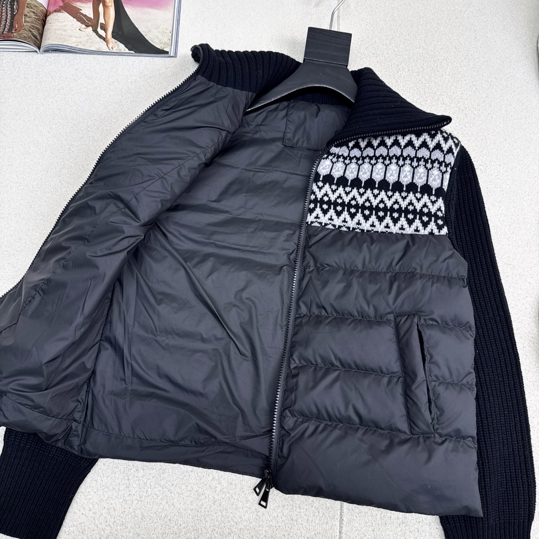 独家款～～lp🆕 25Ss———秋冬最新款羊毛拼接羽绒服🖤 国标进口90白鸭绒填充 轻盈舒适自带发热保暖