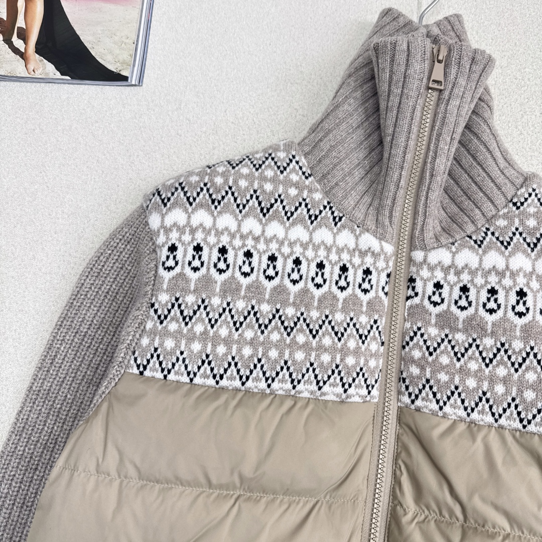独家款～～lp🆕 25Ss———秋冬最新款羊毛拼接羽绒服🖤 国标进口90白鸭绒填充 轻盈舒适自带发热保暖