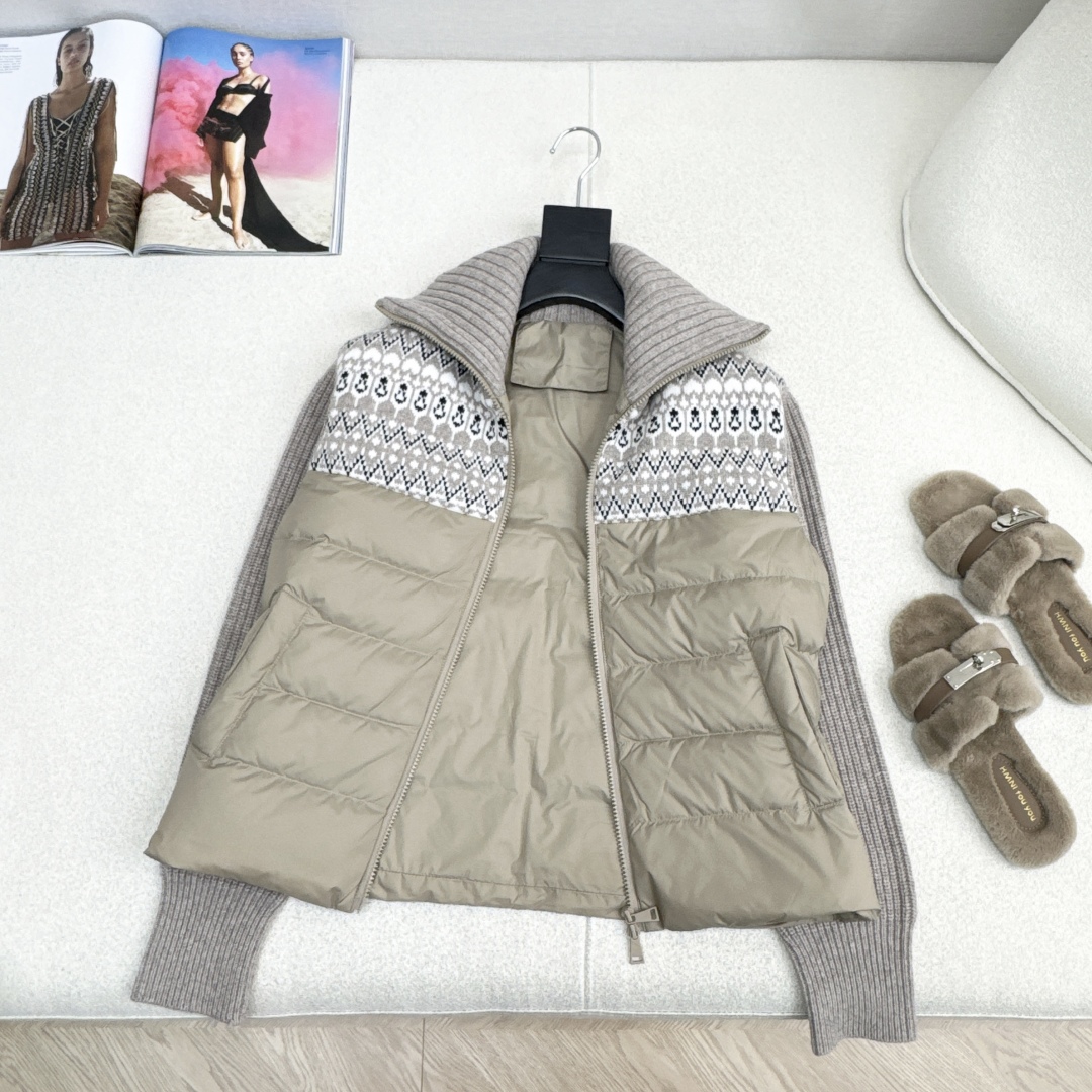 独家款～～lp🆕 25Ss———秋冬最新款羊毛拼接羽绒服🖤 国标进口90白鸭绒填充 轻盈舒适自带发热保暖