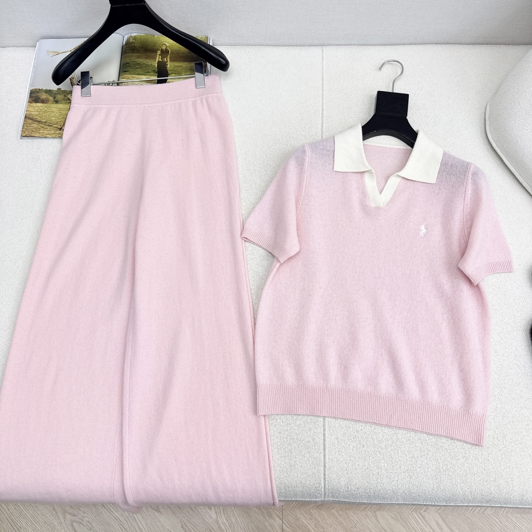 Wool Knit Set: Short Sleeve Top and Straight Leg Pants - Elegant Loungewear 8 cmp i1758730132048 5036 0 6