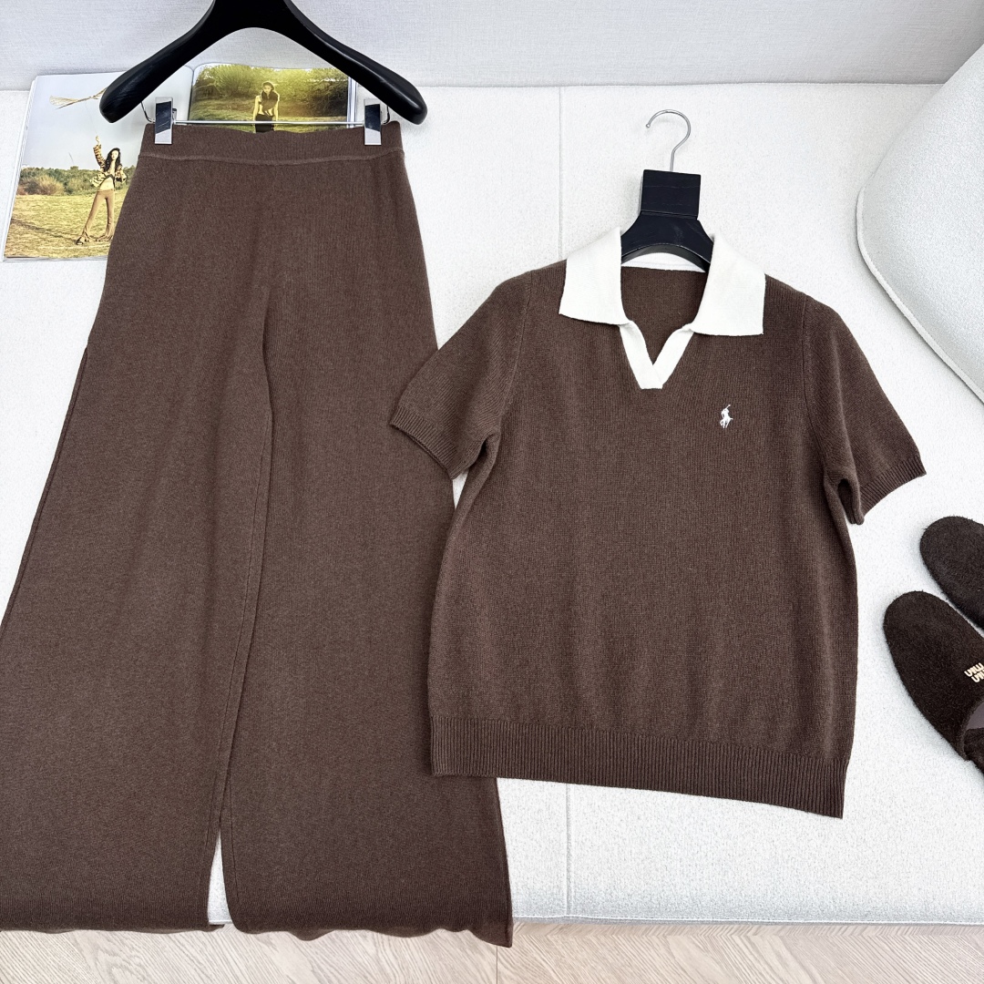 Wool Knit Set: Short Sleeve Top and Straight Leg Pants - Elegant Loungewear 6 cmp i1758730135032 6489 0 4