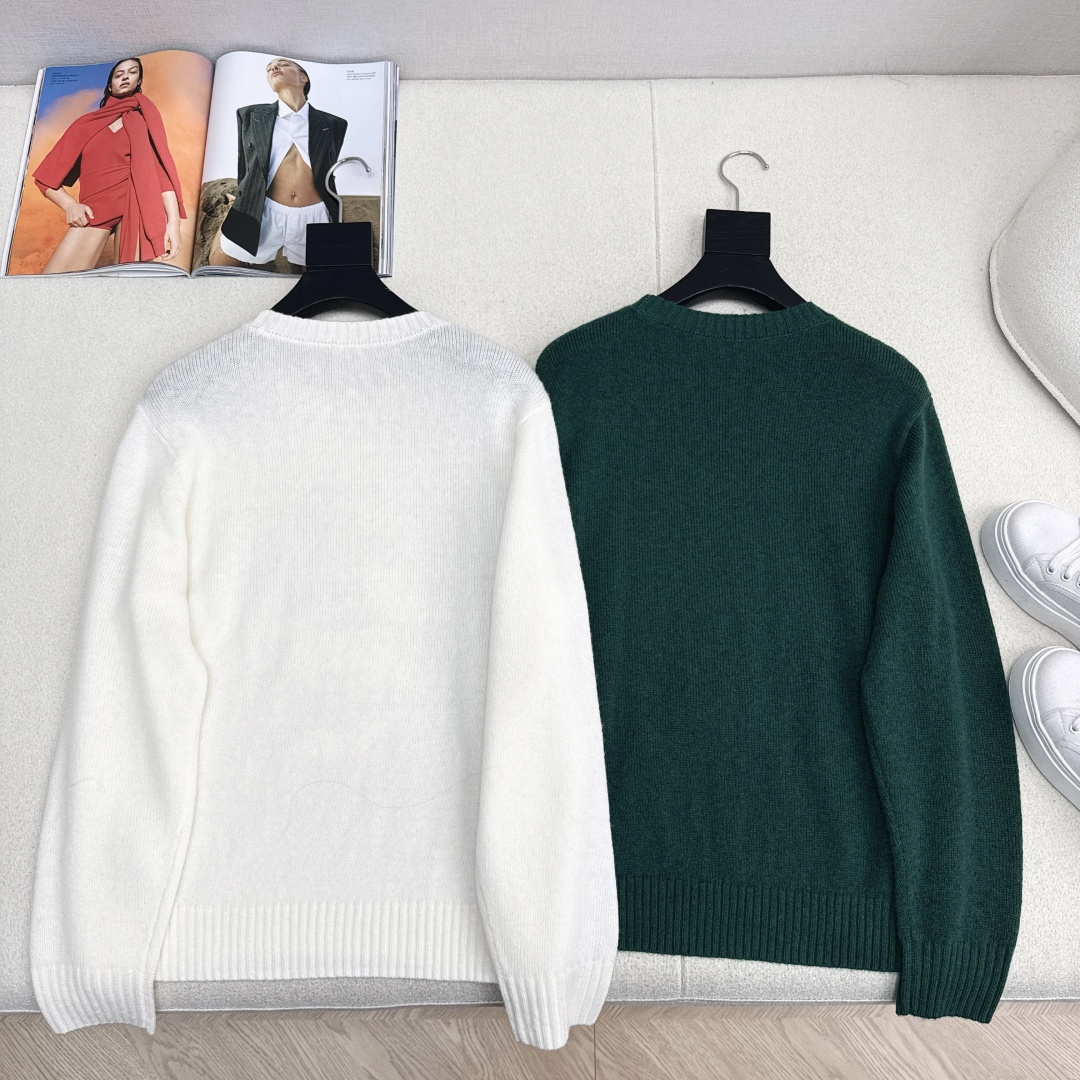 独家款～ RL 25Ss———秋冬最新款英伦风网球女孩帽子小熊刺绣图案圆领毛衣🤍高级美式穿搭 经典宽松版