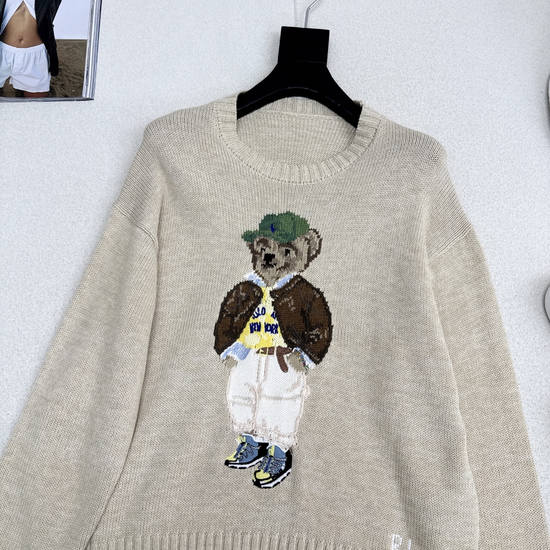 RL Women's Crew Neck Sweater with Teddy Bear Design - Casual Long Sleeve 2 cmp i1758823556775 1938 0 1