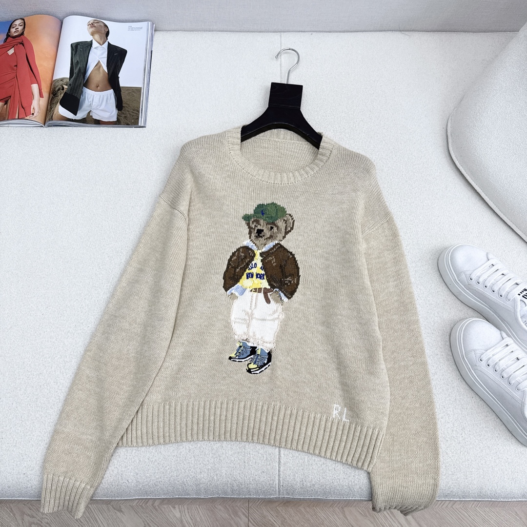 RL Women's Crew Neck Sweater with Teddy Bear Design - Casual Long Sleeve 1 cmp i1758823562998 3656 0 0